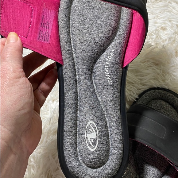 AVIA MEMORY FOAM SLIDE SANDALS Adjustable Velcro Comfort Shoes Women 7/8 - Picture 2 of 8